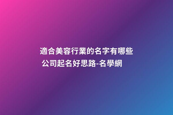 適合美容行業的名字有哪些 公司起名好思路-名學網-第1張-公司起名-玄機派